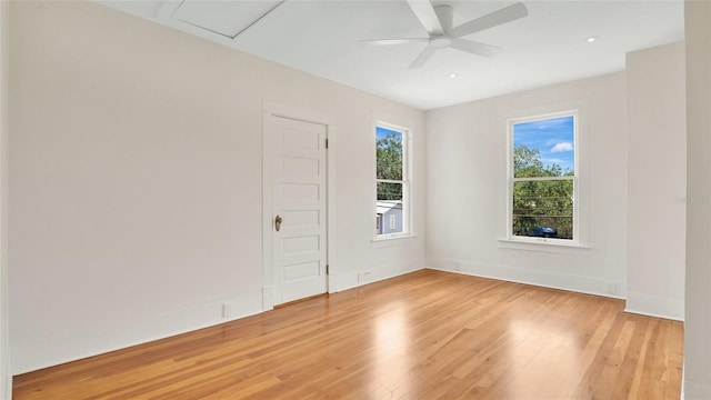 219 Laurel Ave, Sanford, FL 32771 - spare room featuring light wood-type flooring, ceiling fan, and baseboards