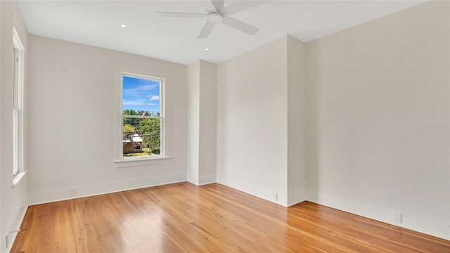 219 Laurel Ave, Sanford, FL 32771 - unfurnished room with light wood finished floors, ceiling fan, baseboards, and recessed lighting