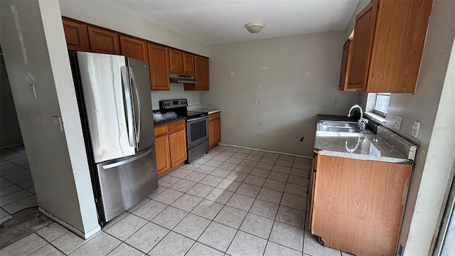 kitchen with appliances with stainless steel finishes and sink