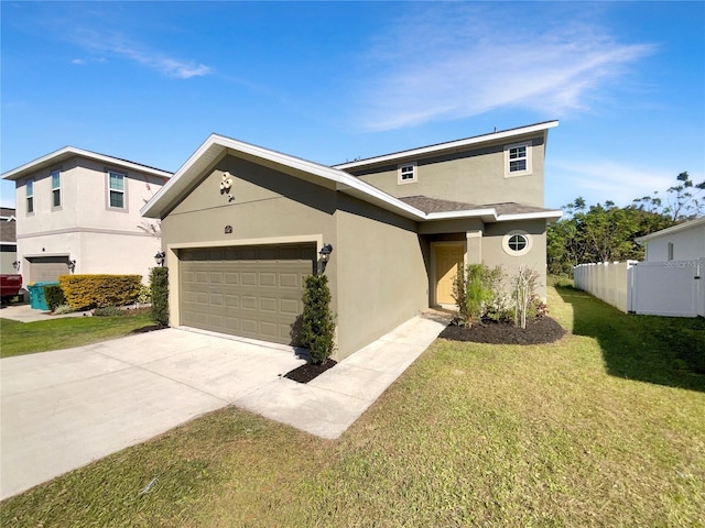 view of property with a front lawn