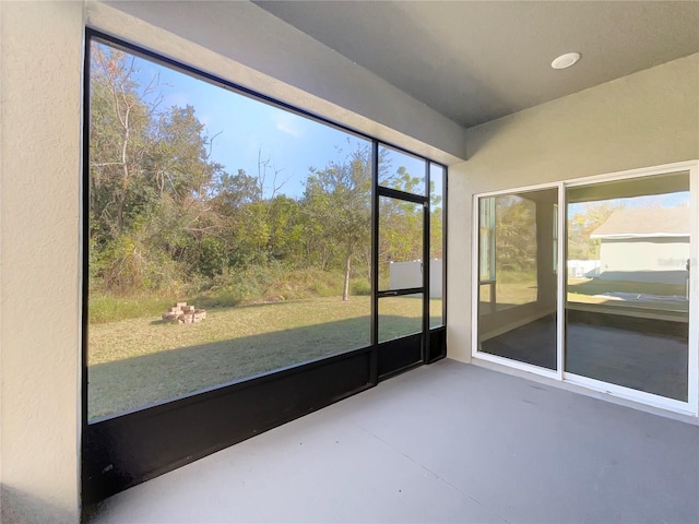 view of unfurnished sunroom