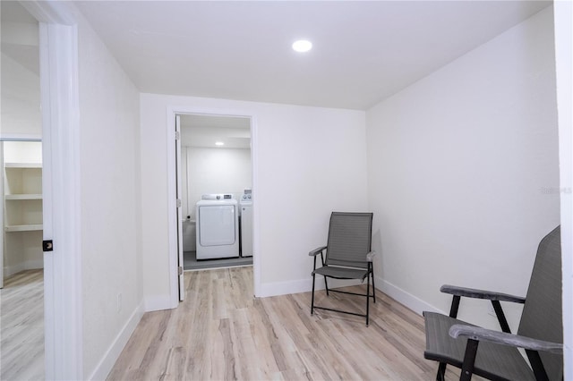 2002 Geigel Ave, Orlando, FL 32806 - living area featuring washer and dryer, light wood-type flooring, baseboards, and recessed lighting