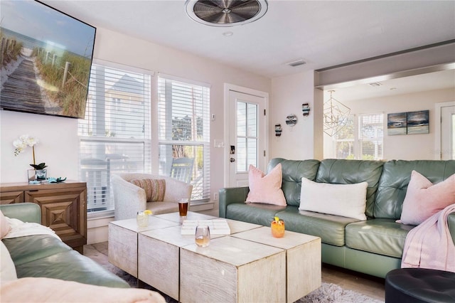 living room with plenty of natural light