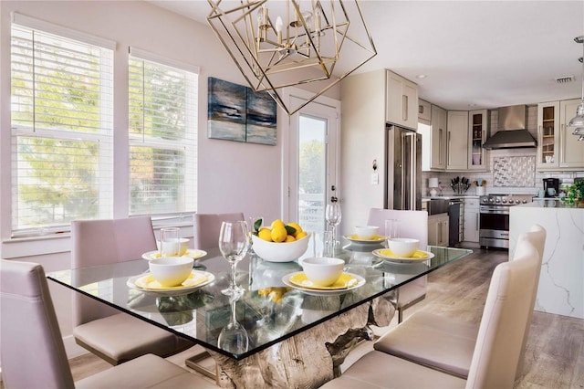 dining area featuring light hardwood / wood-style flooring