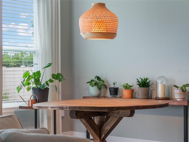 dining room with plenty of natural light