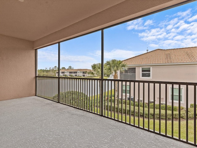 view of unfurnished sunroom