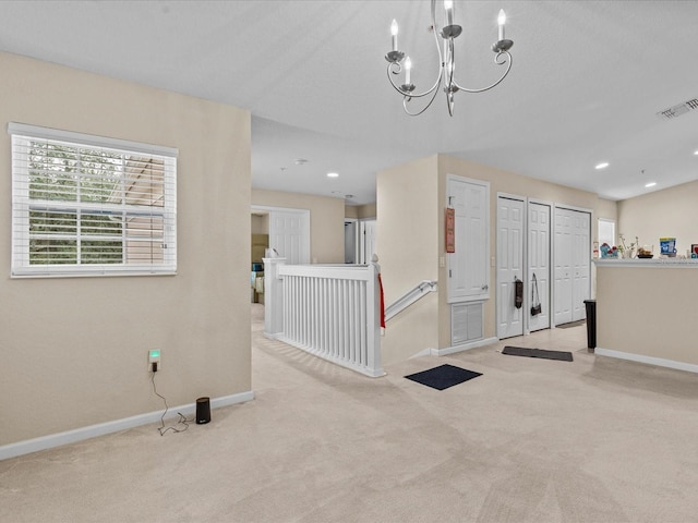 interior space with an inviting chandelier