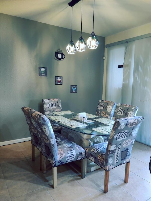 view of tiled dining room