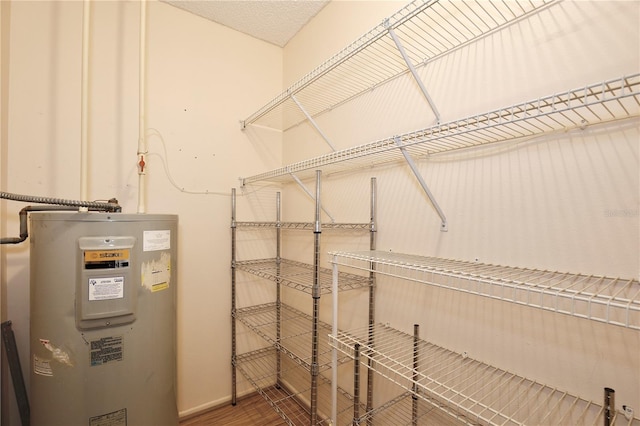 interior space featuring wood-type flooring and water heater