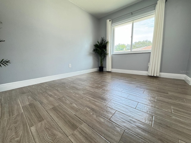 empty room with hardwood / wood-style floors