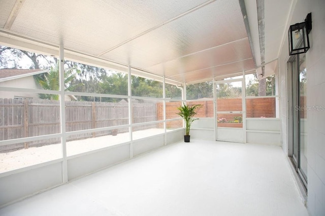 view of unfurnished sunroom