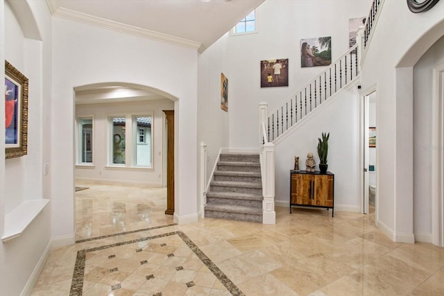 foyer with crown molding