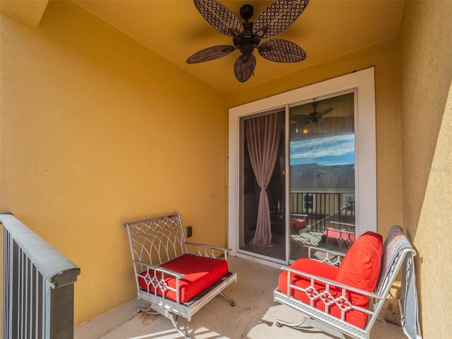 view of patio / terrace with ceiling fan