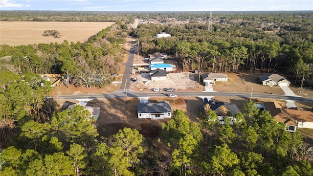 aerial view with a forest view