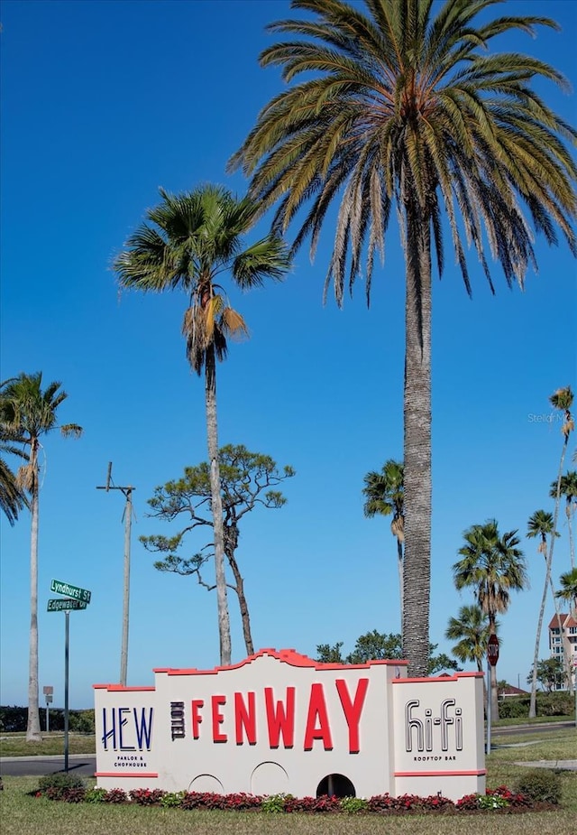 view of community sign