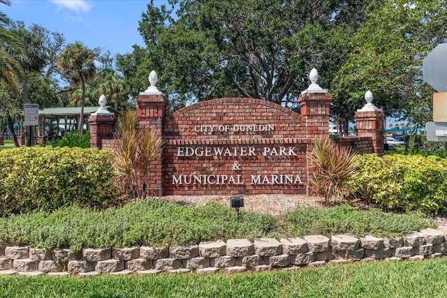 view of community sign