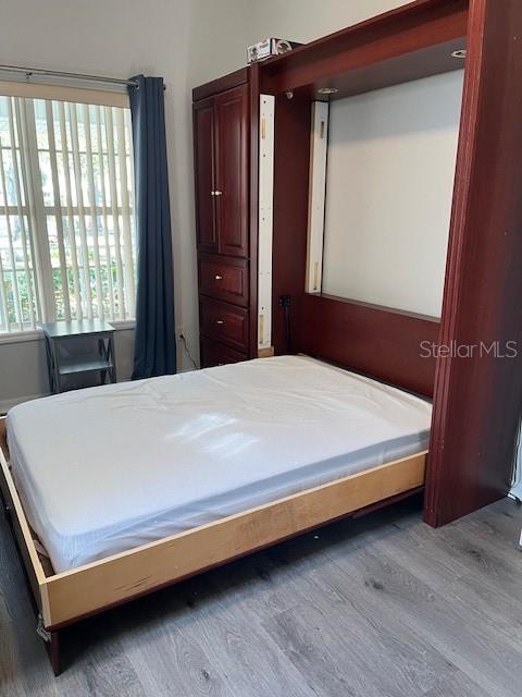 unfurnished bedroom featuring wood-type flooring