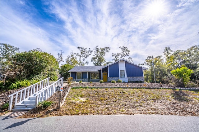 view of single story home