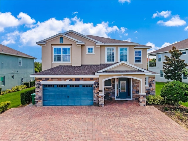 craftsman-style home with a garage