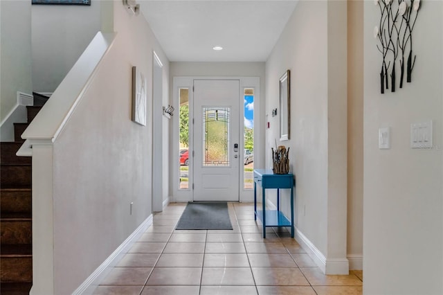 view of tiled entrance foyer