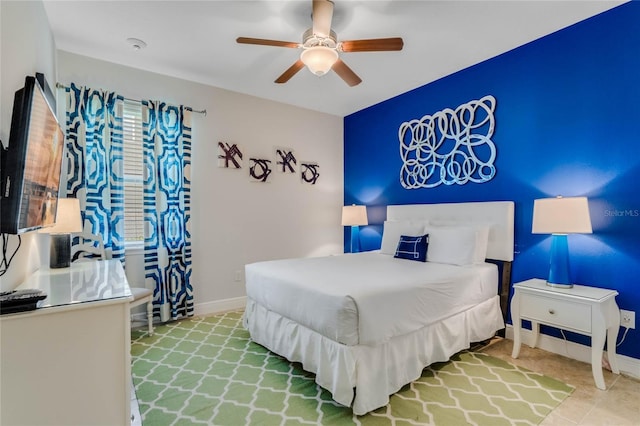 bedroom with ceiling fan