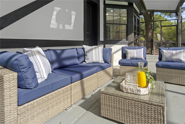 view of patio featuring an outdoor hangout area