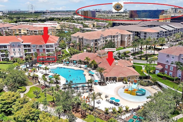 5012 Shoreway Loop Unit 10207, Orlando, FL 32819 - aerial view of a pool area