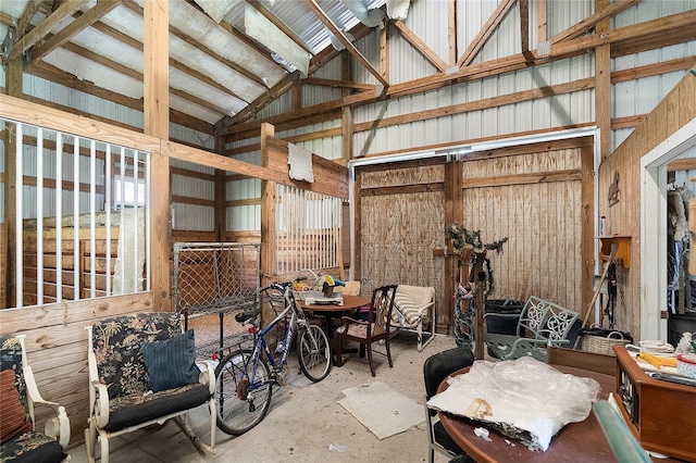 interior space featuring high vaulted ceiling