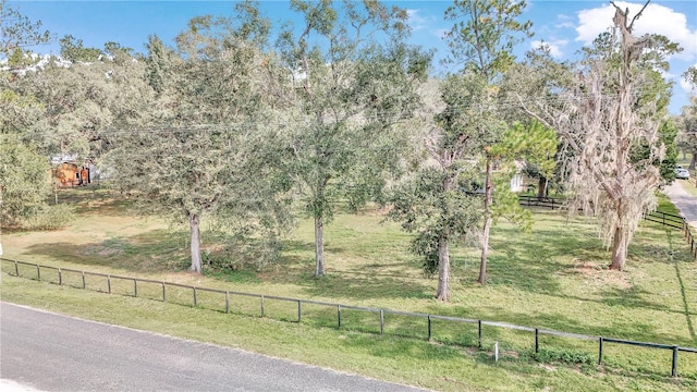 view of yard with a rural view