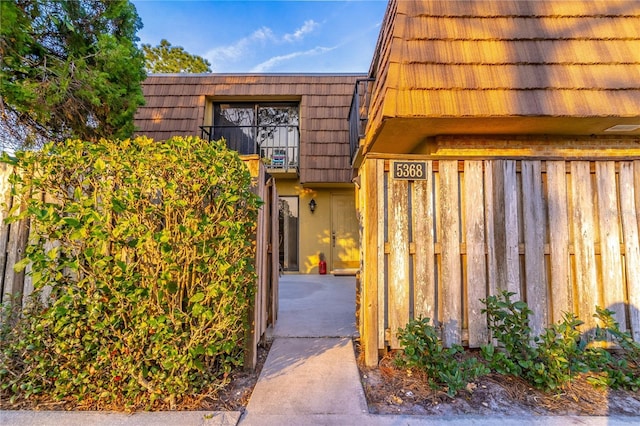 view of doorway to property