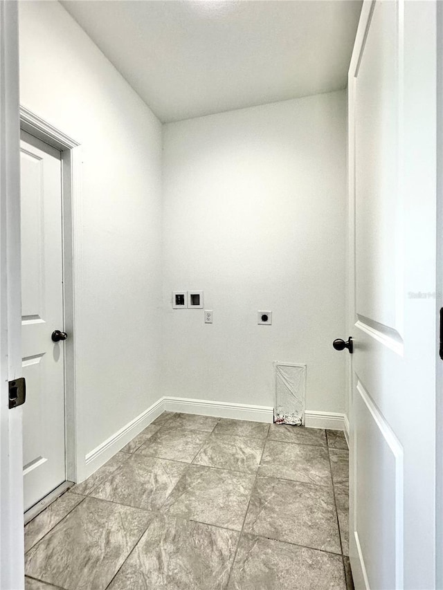 washroom featuring washer hookup and electric dryer hookup