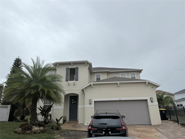 view of front facade with a garage