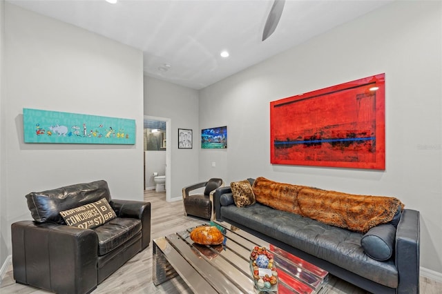 living room featuring light hardwood / wood-style floors