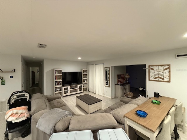 living room featuring light hardwood / wood-style flooring