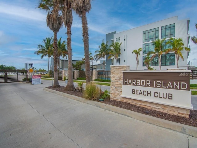 view of community sign