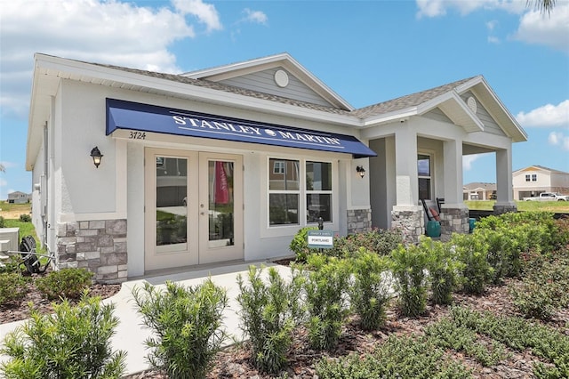 exterior space featuring french doors