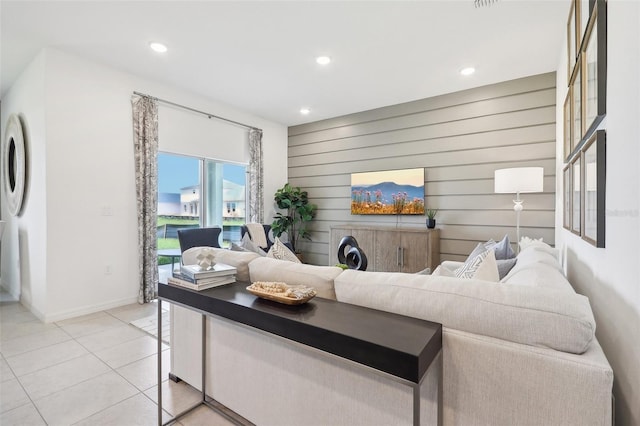 view of tiled living room