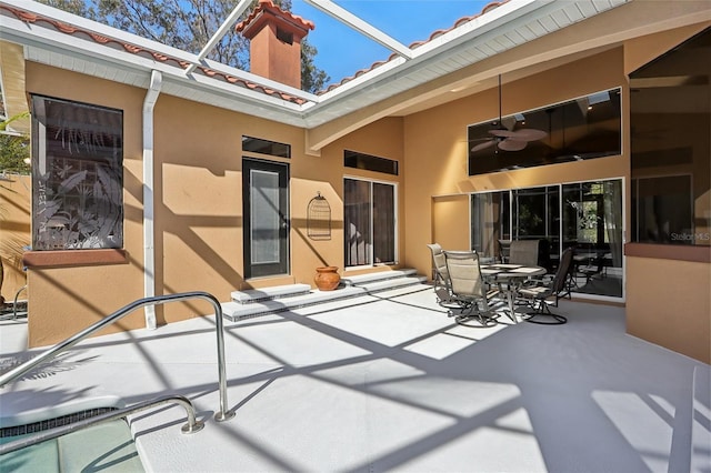 view of patio / terrace with ceiling fan