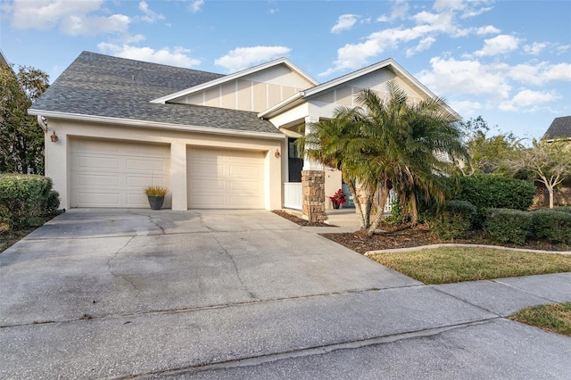 view of front of house with a garage