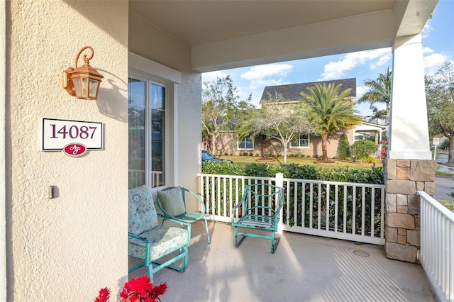 balcony with covered porch