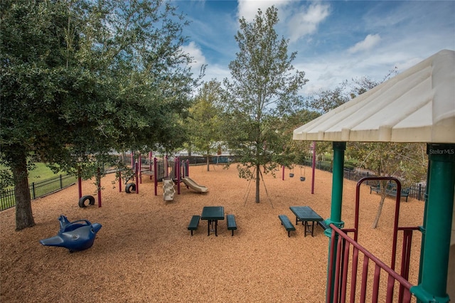 community playground with fence