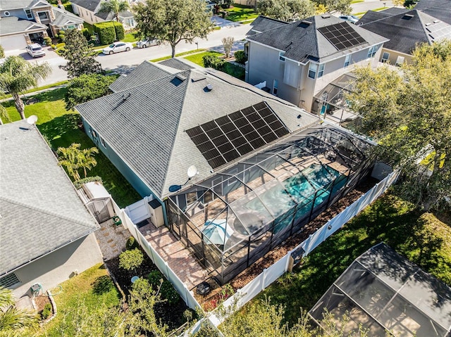 aerial view with a residential view