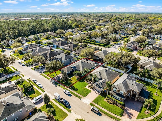 drone / aerial view with a residential view