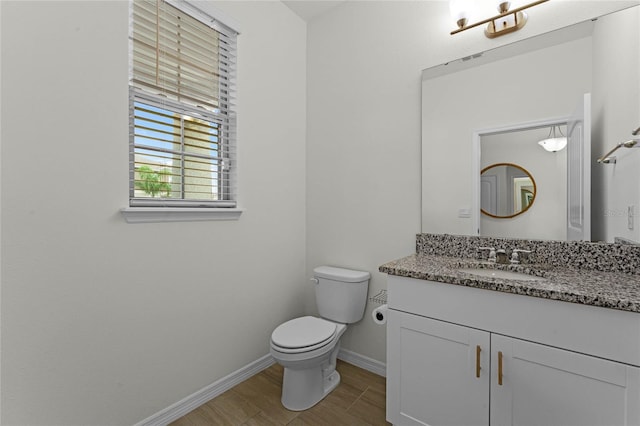 bathroom with toilet and vanity