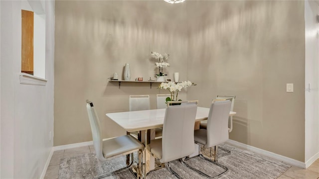 view of tiled dining room