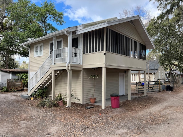 view of front of home with stairway