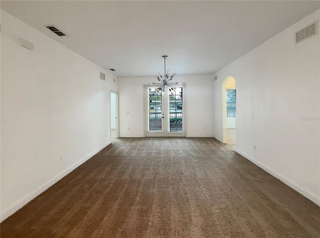 interior space featuring an inviting chandelier