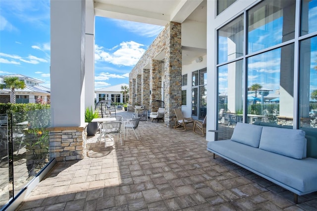 view of patio / terrace with an outdoor living space