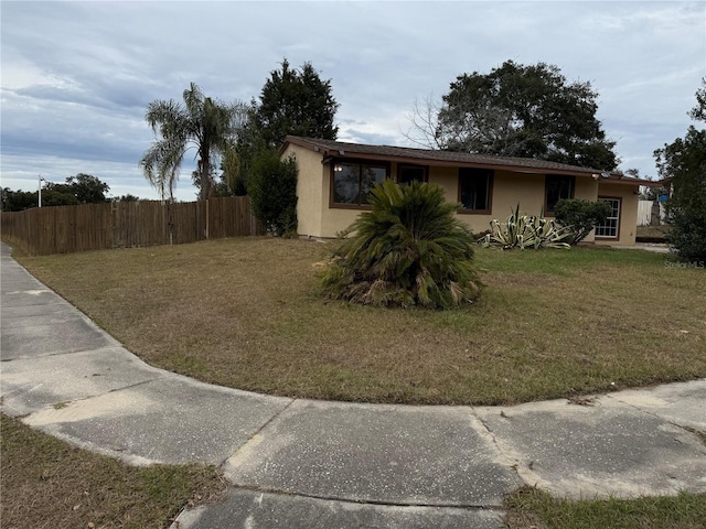 exterior space with a yard