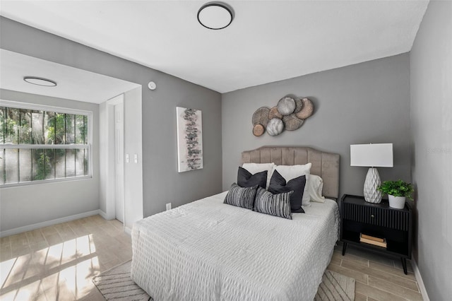 bedroom featuring light hardwood / wood-style flooring